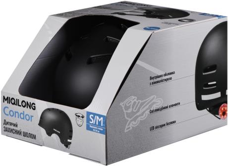 Дитячий захисний шолом Miqilong Condor 45-54 см чорний (CONDOR-M-BLACK) - фото 0