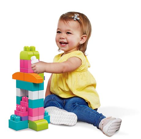 Конструктор Mega Bloks First Builders розовый в мешке 60 деталей (DCH54) - фото 7