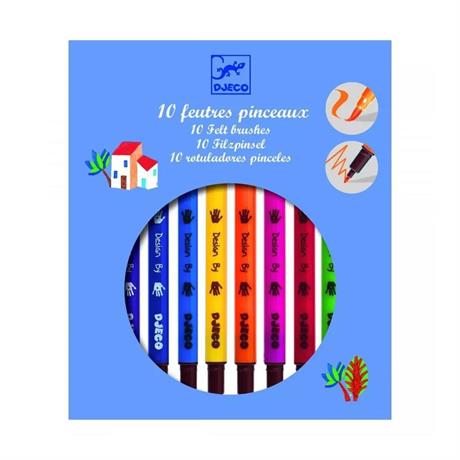 Набір фломастерів-пензликів Djeco Класика двосторонні 10 шт. (DJ08800) - фото 1