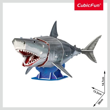 3D пазл Cubic Fun Зникаючі тварини Велика біла акула (DS1098h) - фото 1