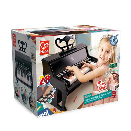 Детское пианино Hape 25 клавиш с подсветкой черный (E0627) - фото 0