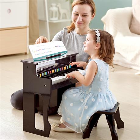 Детское пианино Hape 30 клавиш со стульчиком и подсветкой черный (E0631) - фото 2