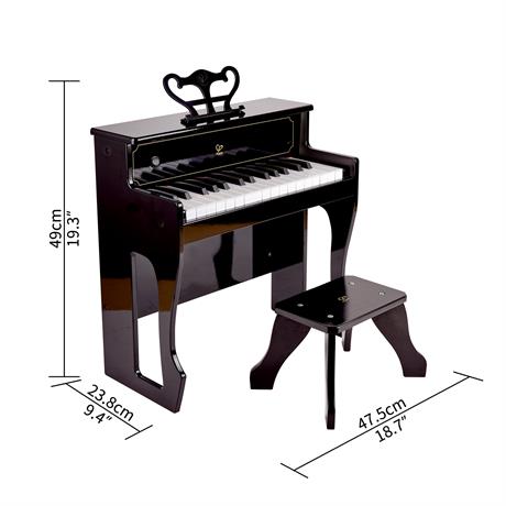 Детское пианино Hape 30 клавиш со стульчиком и подсветкой черный (E0631) - фото 4