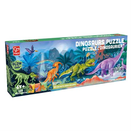 Пазл-панорама Hape Светящиеся динозавры 150 см, 200 ел. (E1632) - фото 0