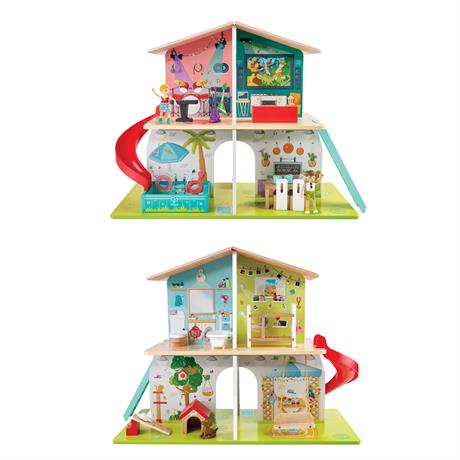 Кукольный дом Hape с горкой, мебелью и аксессуарами (E3411) - фото 1
