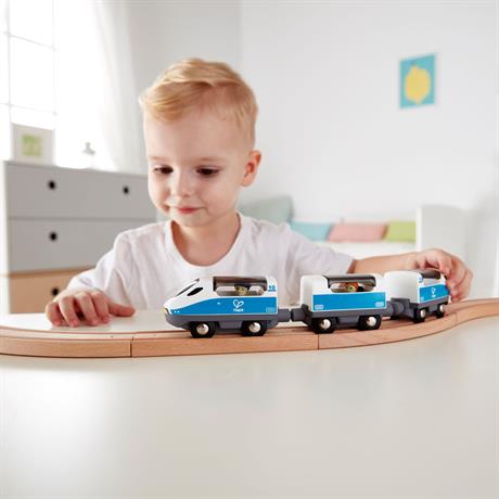 Набір для іграшкової залізниці Hape Поїзд Інтерсіті з вагонами (E3728) - фото 3