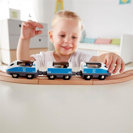 Набір для іграшкової залізниці Hape Поїзд Інтерсіті з вагонами (E3728) - фото 4