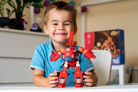 Трансформер-конструктор Super Wings Wise Blocks Buildable Transforming Vehicle Джетт 2 в 1 (EU385005) - фото 0