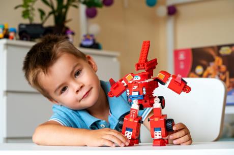 Трансформер-конструктор Super Wings Wise Blocks Buildable Transforming Vehicle Джетт 2 в 1 (EU385005) - фото 0