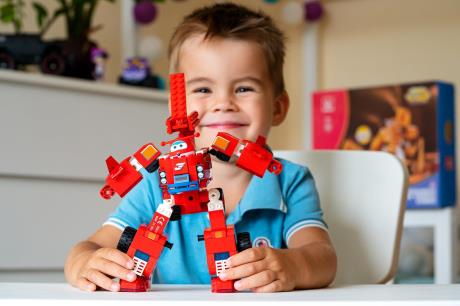 Трансформер-конструктор Super Wings Wise Blocks Buildable Transforming Vehicle Джетт 2 в 1 (EU385005) - фото 0