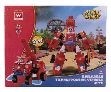 Трансформер-конструктор Super Wings Wise Blocks Buildable Transforming Vehicle Джетт 2 в 1 (EU385005) - фото 0