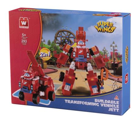 Трансформер-конструктор Super Wings Wise Blocks Buildable Transforming Vehicle Джетт 2 в 1 (EU385005) - фото 0