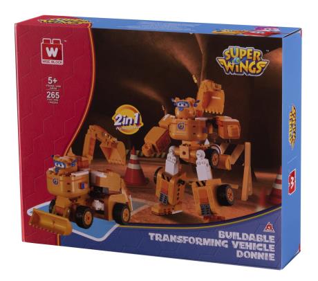 Трансформер-конструктор Super Wings Wise Blocks Buildable Transforming Vehicle Донні 2 в 1 (EU385007) - фото 0