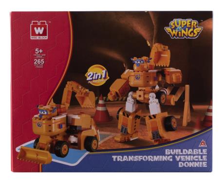 Трансформер-конструктор Super Wings Wise Blocks Buildable Transforming Vehicle Донні 2 в 1 (EU385007) - фото 0