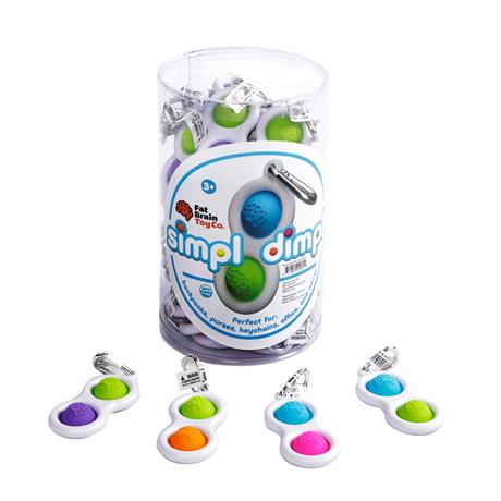 Тактильный антистресс-брелок Кнопки Fat Brain Toys Simpl Dimpl 4 цвета в ассорт.  (F2111ML) - фото 1