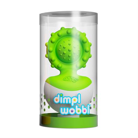 Прорезыватель-неваляшка Fat Brain Toys dimpl wobl зеленый  (F2173ML) - фото 1