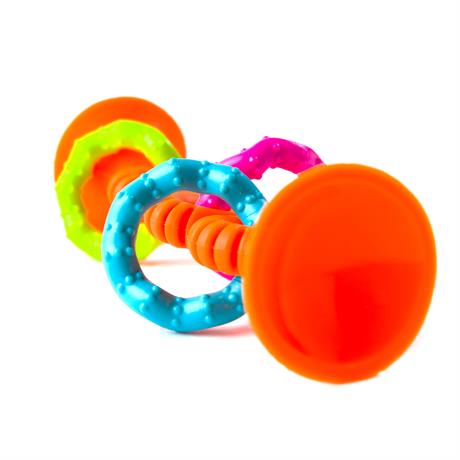 Прорезыватель-погремушка на присосках Fat Brain Toys pipSquigz Loops оранжевый (FA165-1) - фото 2