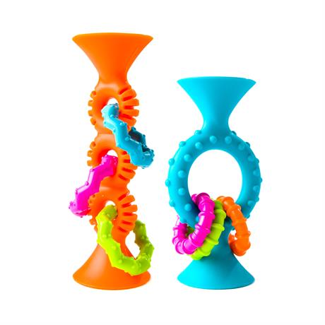 Прорізувач-брязкальце на присосках Fat Brain Toys pipSquigz Loops помаранчевий (FA165-1) - фото 5