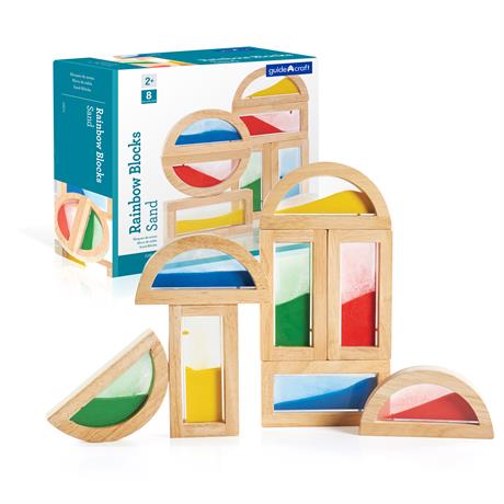 Кубики Guidecraft Block Play Цветной песок, 14 см, 8 шт. (G3014) - фото 0
