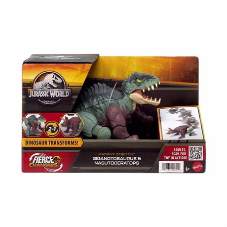 Ігрова фігурка Jurassic World Діно-трансформер з фільму Світ Юрського періоду Гіганотозавр-Насутоцератопс (HPD33-HPD34) - фото 0