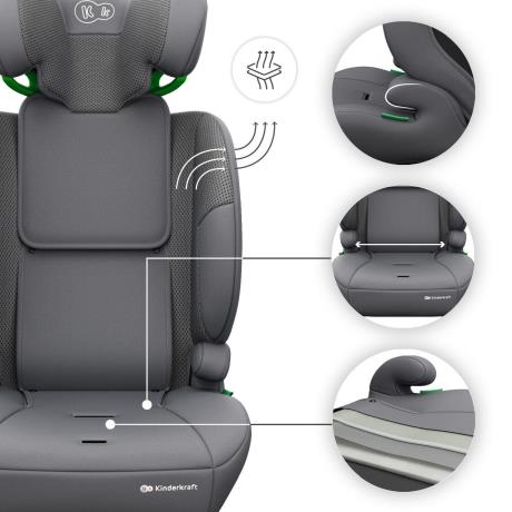 Автокрісло Kinderkraft Comfort Up 2 Plus i-Size сірий (KCCOUP02GRYPL00) - фото 7