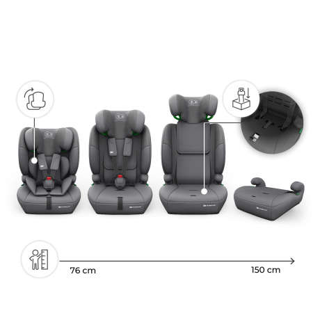 Автокрісло Kinderkraft Comfort Up 2 Plus i-Size сірий (KCCOUP02GRYPL00) - фото 9