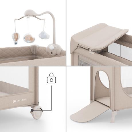 Коляска-манеж з пеленатором Kinderkraft Leody Up Beige (KCLEODUPBEG00AC) - фото 1