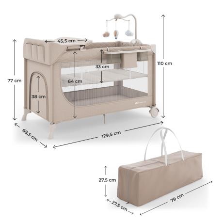 Коляска-манеж з пеленатором Kinderkraft Leody Up Beige (KCLEODUPBEG00AC) - фото 6