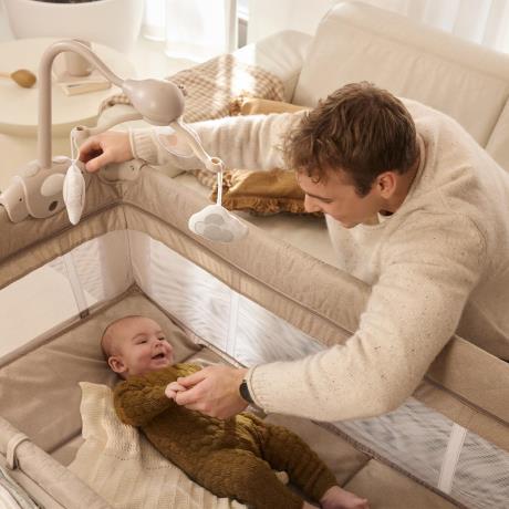 Коляска-манеж з пеленатором Kinderkraft Leody Up Grey (KCLEODUPGRY00AC) - фото 1