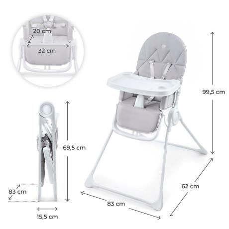 Стільчик для годування Kinderkraft Binci Light Grey (KHBINC00LGR0000) - фото 1