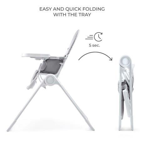 Стільчик для годування Kinderkraft Binci Light Grey (KHBINC00LGR0000) - фото 4