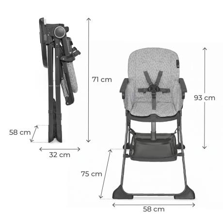 Стільчик для годування Kinderkraft Foldee сирый (KHFOLD00GRY000N) - фото 4