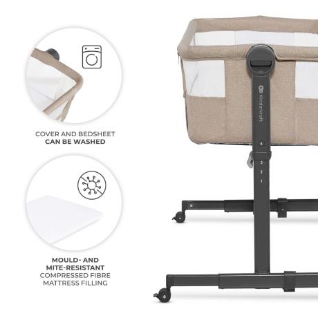 Приставне ліжечко-колиска Kinderkraft Nestee Up 2 Beige (KLNEE002BEG0000) - фото 4