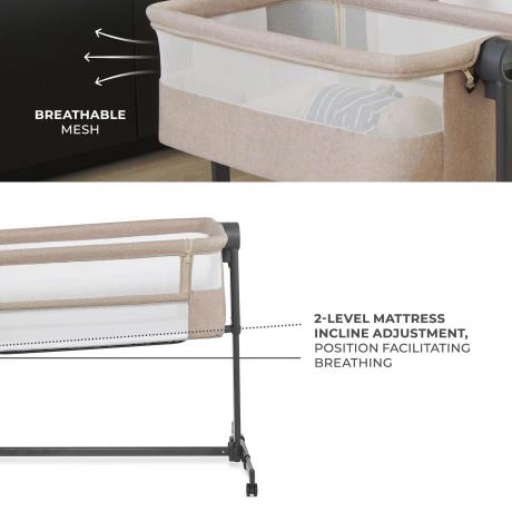 Приставне ліжечко-колиска Kinderkraft Nestee Up 2 Beige (KLNEE002BEG0000) - фото 5