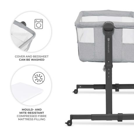 Приставне ліжечко-колиска Kinderkraft Nestee Up 2 Light Grey (KLNEE002LGR0000) - фото 3