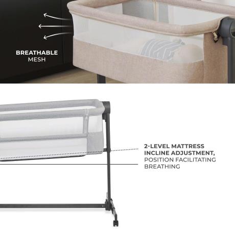 Приставне ліжечко-колиска Kinderkraft Nestee Up 2 Light Grey (KLNEE002LGR0000) - фото 4