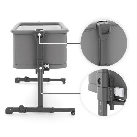 Приставне ліжечко-колиска Kinderkraft Nestee Grow 2 Dark Grey (KLNEEGR2DGR0000) - фото 3