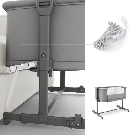 Приставне ліжечко-колиска Kinderkraft Nestee Grow 2 Dark Grey (KLNEEGR2DGR0000) - фото 5