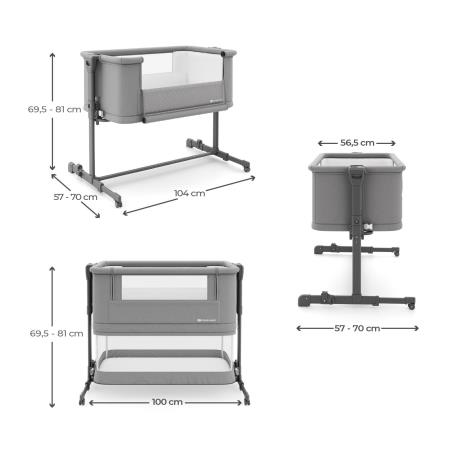 Приставне ліжечко-колиска Kinderkraft Nestee Grow 2 Dark Grey (KLNEEGR2DGR0000) - фото 9