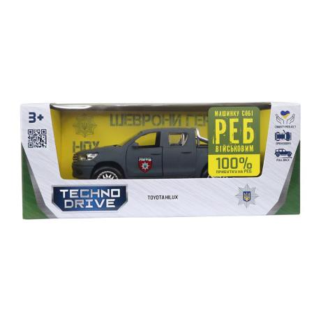 Автомодель TechnoDrive Шевроны героев Toyota Hilux ОШБр НПУ ЛЮТЬ 1:40 (KM6118F) - фото 4