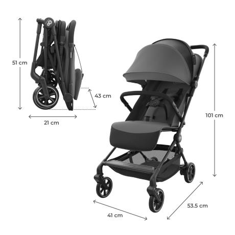 Прогулянкова коляска Kinderkraft Nebo Platinum Grey Beige (KSNEBO00GRY0000) - фото 8