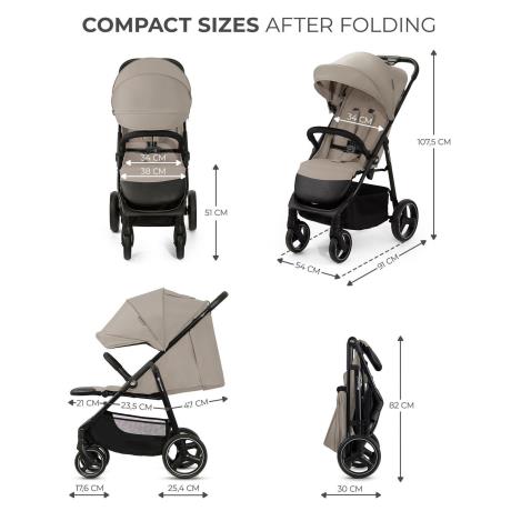 Прогулянкова коляска Kinderkraft Trig 3 Stone Beige (KSTRIG03BEG0000) - фото 5