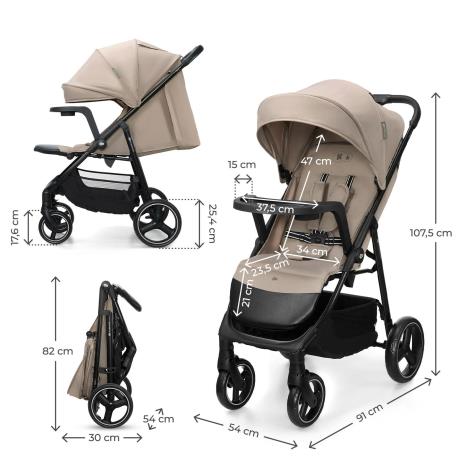 Прогулянкова коляска Kinderkraft Trig 3 Tray Beige (KSTRIG03BEG000T) - фото 9