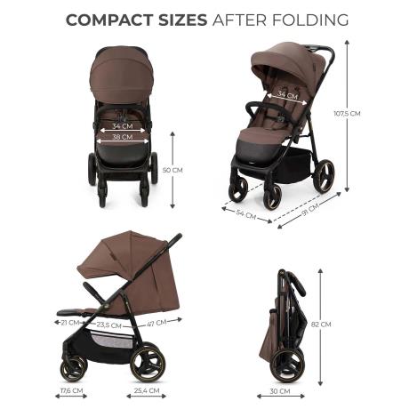 Прогулянкова коляска Kinderkraft Trig 3 Коричневий (KSTRIG03BRW0000) - фото 4