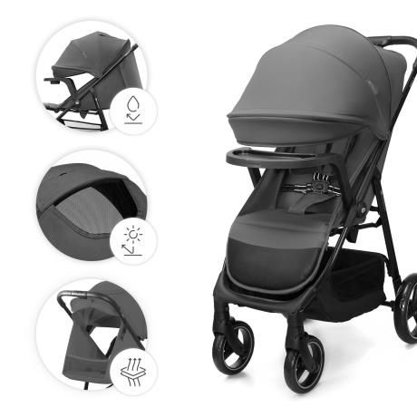 Прогулянкова коляска Kinderkraft Trig 3 Tray Grey (KSTRIG03GRY000T) - фото 3