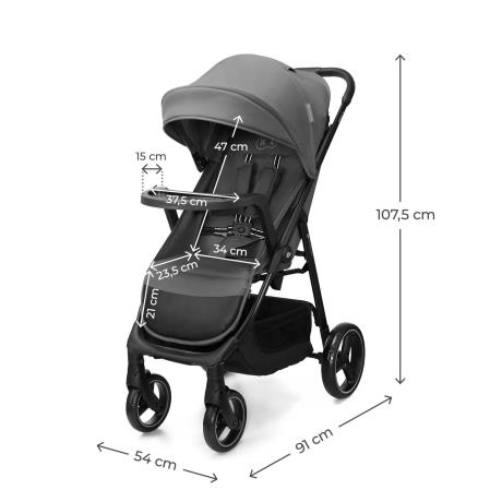 Прогулянкова коляска Kinderkraft Trig 3 Tray Grey (KSTRIG03GRY000T) - фото 6