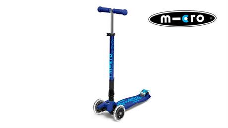 Самокат триколісний Micro Maxi Deluxe LED складаний темно-синій (MMD099) - фото 6