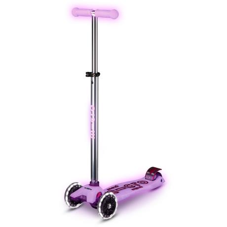 Триколісний самокат Micro Maxi Deluxe Glow LED світний ліловий (MMD367) - фото 0
