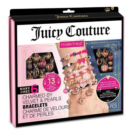 Набір для створення шарм-браслетів Make it Real Juicy Couture Оксамит і перлини 115 ел. (MR4417) - фото 0