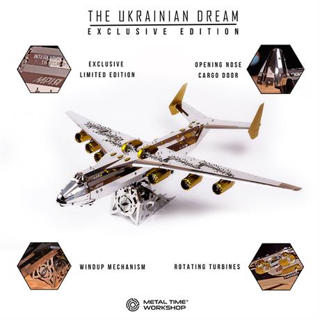 Колекційна модель Metal Time Ukrainian Dream Exclusive Edition Ан-225 Мрія зібрана двокольорова (MT001EE/READY) - фото 7